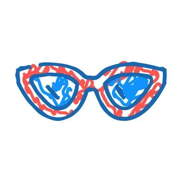 Style glasses optical icon doodle illustration Stock Illustration