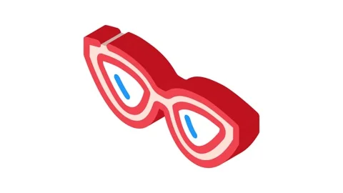 Style glasses optical isometric icon animation Stock Footage 327295868