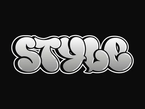 Style graffiti text in bubble letters with urban art font Illustrazione stock