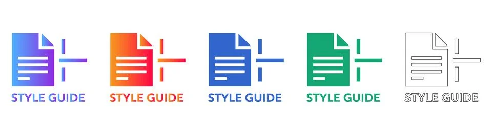 Style Guide Document Icon Set Stock Illustration