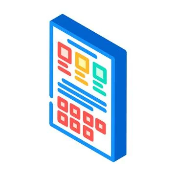 Style guide ux ui design isometric icon vector illustration Stock Illustration