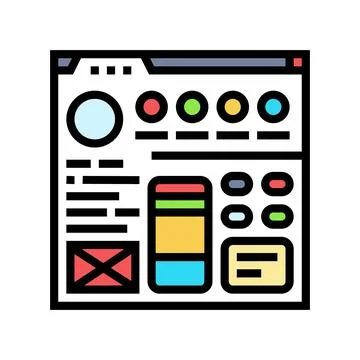 Style guide ux ui design color icon vector illustration Illustrazione stock