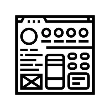 Style guide ux ui design line icon vector illustration Illustrazione stock