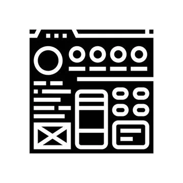 Style guide ux ui design glyph icon vector illustration Illustrazione stock