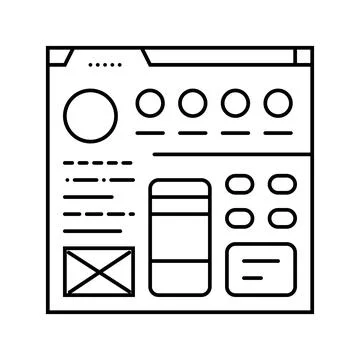 Style guide ux ui design line icon vector illustration 스톡 일러스트