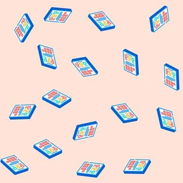 Style guide ux ui design isometric icon seamless pattern Stock Illustration