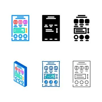Style guides technical variations writer color icon vector Illustrazione stock