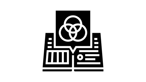 Style guides technical writer glyph icon animation Stock Footage 326152608