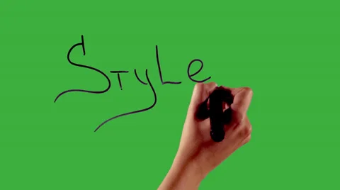 Style - Hand writing on green screen Stock Footage 33784058