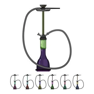 Style hookah shisha cartoon vector graphic sign color Stock Illustration