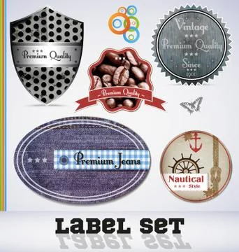 Style label set Stock Illustration