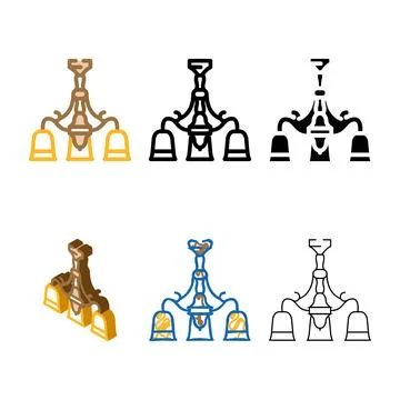 Style lamp ceiling color diversity icon vector Stock Illustration