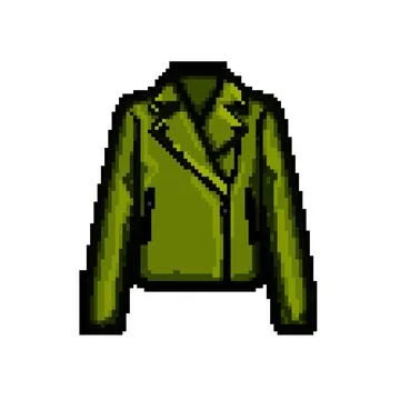 Style leather jacket female pixel art vector illustration イラスト素材