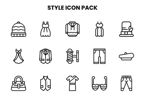Style Line Bundle Icons Pack 스톡 일러스트