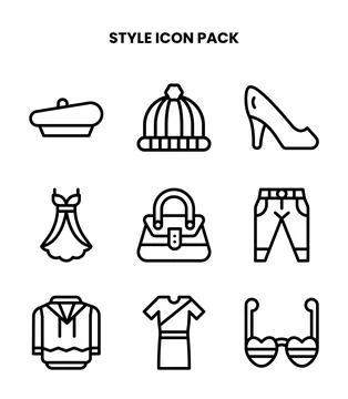 Style Line UI Icons Pack Illustrazione stock