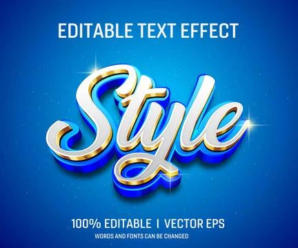 Style luxury vector 3d text effect with modern style design Stock Illustration