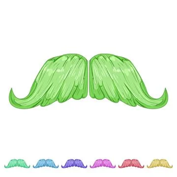 Style moustaches cartoon vector graphic Stock Illustration