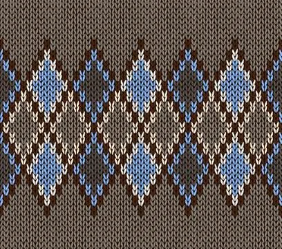 Style Seamless Blue Brown Gray White Color Male Knitted Pattern Stock Illustration