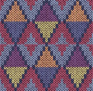 Style Seamless Color Knitted Pattern Stock Illustration