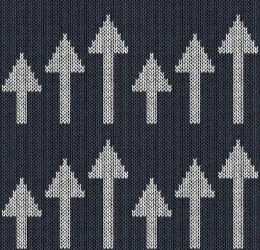 Style seamless color knitted pattern with arrows Stock Illustration