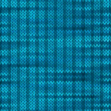 Style Seamless Knitted Melange Pattern. Blue Turquoise Black Whi Stock Illustration