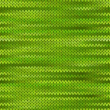 Style Seamless Knitted Melange Pattern. Green Color Vector Illus Stock Illustration