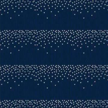 Style Seamless Knitted Pattern. Christmas Winter Sky Blue White Stock Illustration