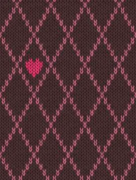 Style Seamless Pink Brown Color Knitted Pattern Stock Illustration