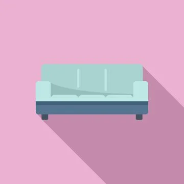 Style sofa icon flat vector. Room furniture Stock Illustration