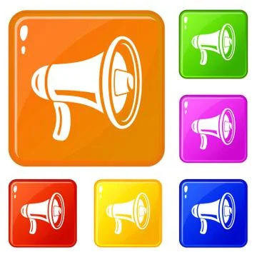 Style speaker icons set vector color Illustrazione stock