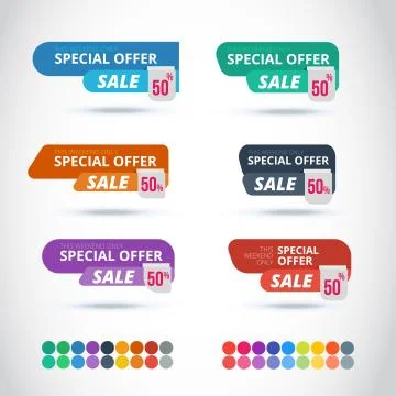 Style Sticker and Banner Template 스톡 일러스트