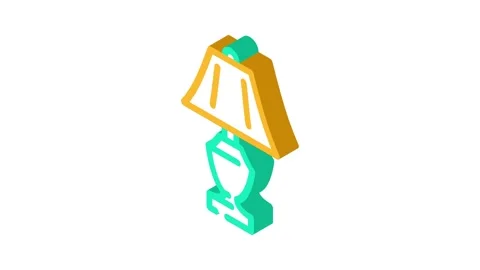 Style table lamp isometric icon animation Stock Footage 327295372