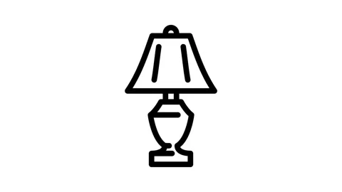 Style table lamp line icon animation Stock Footage 326766743