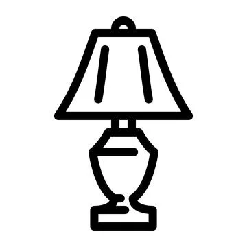 Style table lamp line icon vector illustration Illustrazione stock
