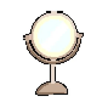 Style table mirror pixel art vector illustration Stock Illustration