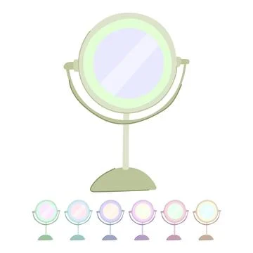 Style table mirror vector cartoon graphic Stock Illustration