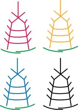 .the style of the temple, pagoda Stock Illustration