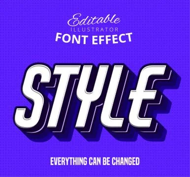 Style text, editable font effect Stock Illustration