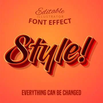 Style text, editable font effect Stock Illustration