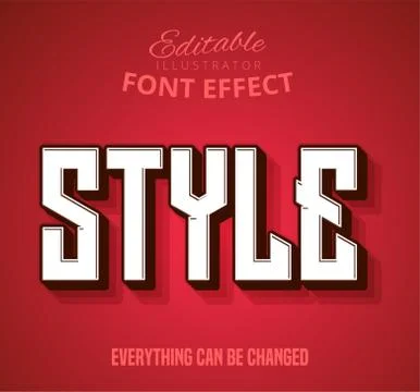 Style text, editable text effect Stock Illustration