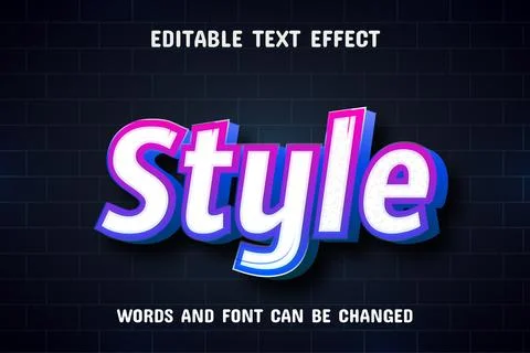 Style text - editable text effect Stock Illustration