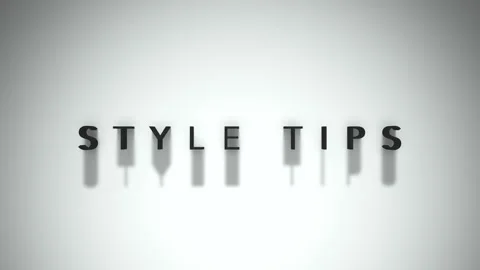 Style tips intro title matte black words on a white background Stock Footage 301837520