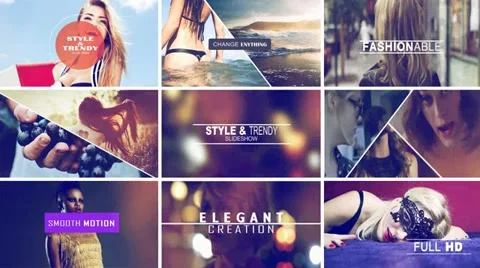 Style &amp; Trendy Slide show After Effects stock