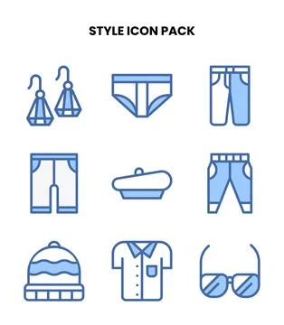 Style Two Colour Bundle Icons Pack Stockillustratie