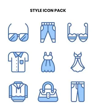 Style Two Colour Set Icons Pack イラスト素材
