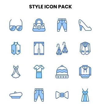 Style Two Colour UI Icons Pack 스톡 일러스트