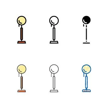 Style types table lamp color icon vector Stockillustratie