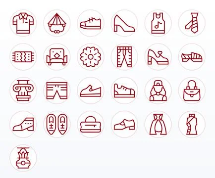 Style Vector Icon Collection featuring 25 Editable 256x256 Regular Line Desig Illustrazione stock