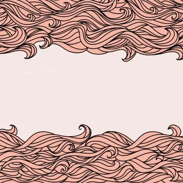 Style Waves Abstract Hand-Drawn Pattern Background 스톡 일러스트