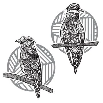 Styled Bird Set Illustrazione stock